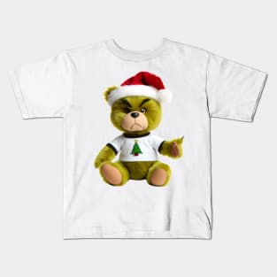 Cute Grumpy Bear at Christmas Kawaii Kids T-Shirt